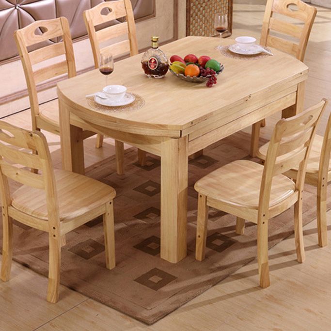 Contemporary Dinner Table Wood 4 Legs Dining Room Table for Home