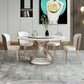 Contemporary Stone Turntable Dining Set Stone 1/2/5/7 Pieces Dining Furniture for Home Clearhalo 'Dining Room Sets' 'Dining Tables & Seating' 'dining_room_set' 'furn' 'furn_dining_room_set' 'Furniture' 'Kitchen & Dining Furniture' 1200x1200_c7de6a60-f59c-45f3-a874-7b798d71094d