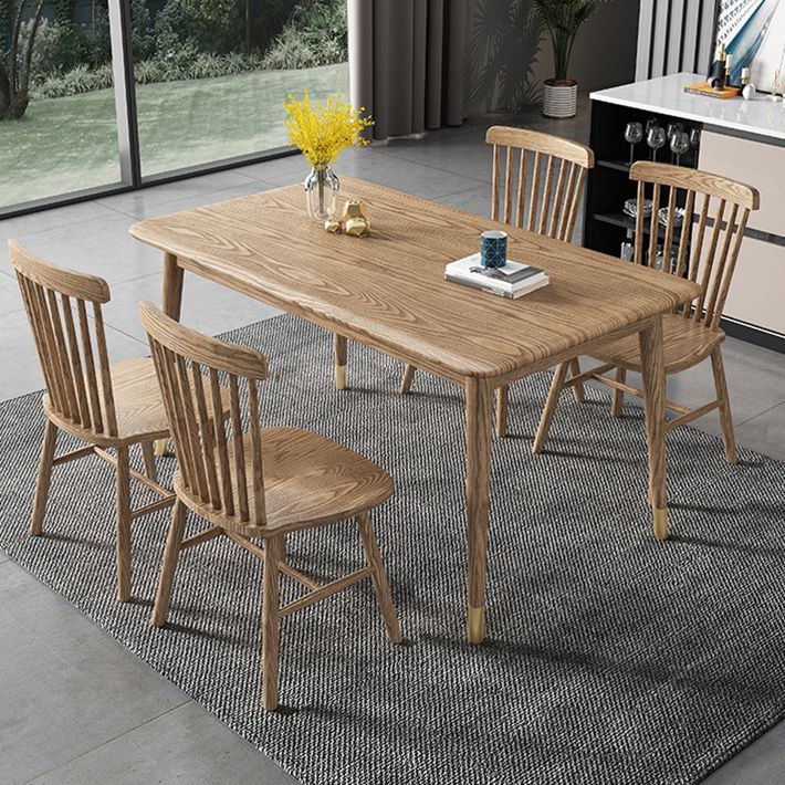 Ash Wood Dining Table Luxury Style 4 Legs Base Solid Wood Table for Dining Room Clearhalo ' dining_table' 'Dining Tables & Seating' 'Dining Tables' 'Furniture' 'furniture_dining_table' 'Kitchen & Dining Furniture' 'kitchen&dining_furn' 'kitchen' 'kitchen_dining_table' 1200x1200_c7df87c6-f61c-408c-b75a-ecf3c994bf88
