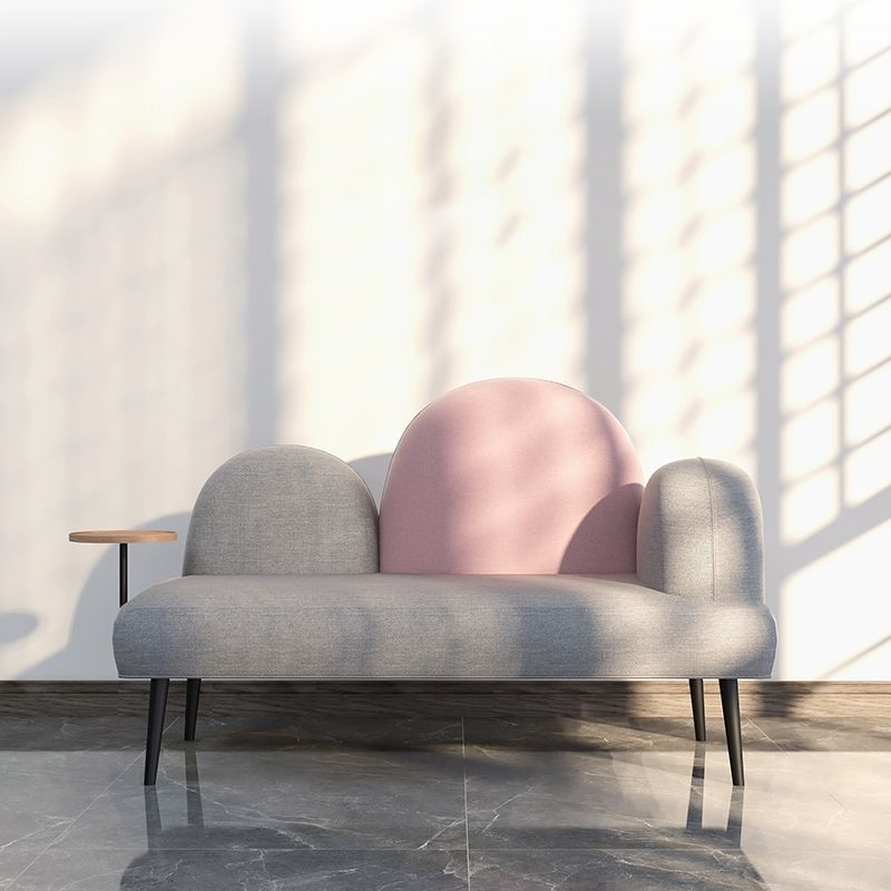 Contemporary Living Room Standard Recessed Arm Black Stationary Sofa