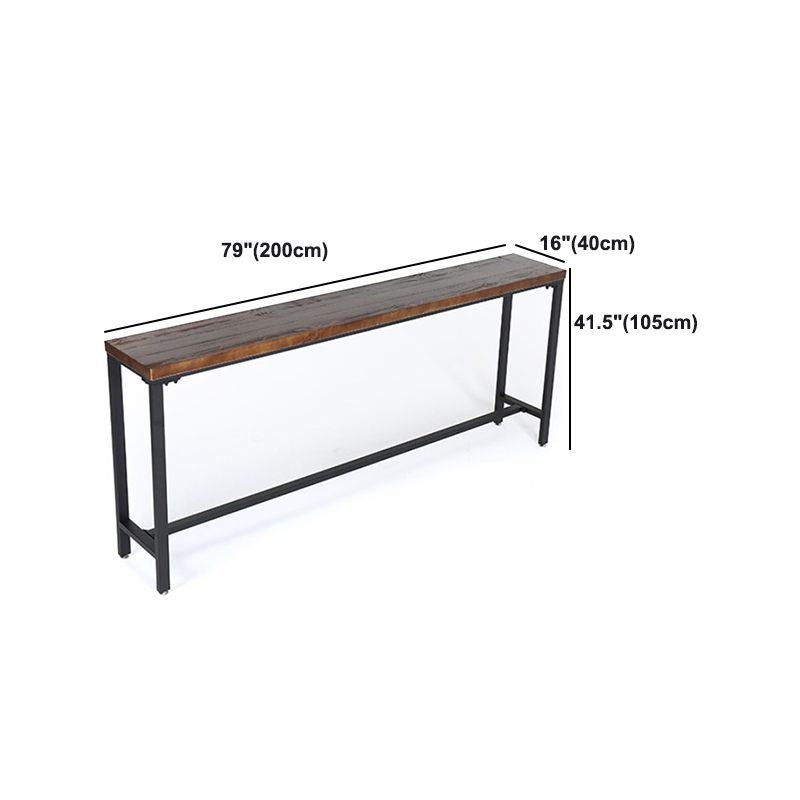 Coffee Shop Rectangle Wood Top Counter Table Iron Base Industrial Bar Table Clearhalo 'Bar Furniture' 'Bar Tables' 'bar_tables' 'furn' 'furn_bar_tables' 'Furniture' 'furniture_bar_tables' 'Kitchen & Dining Furniture' 1200x1200_c7e3f62a-c797-4dc0-9354-1a84c0f1d101