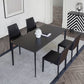 Black Dining Table Set with Solid Back Chairs 1/4/5 Pieces Metal Dinette Set