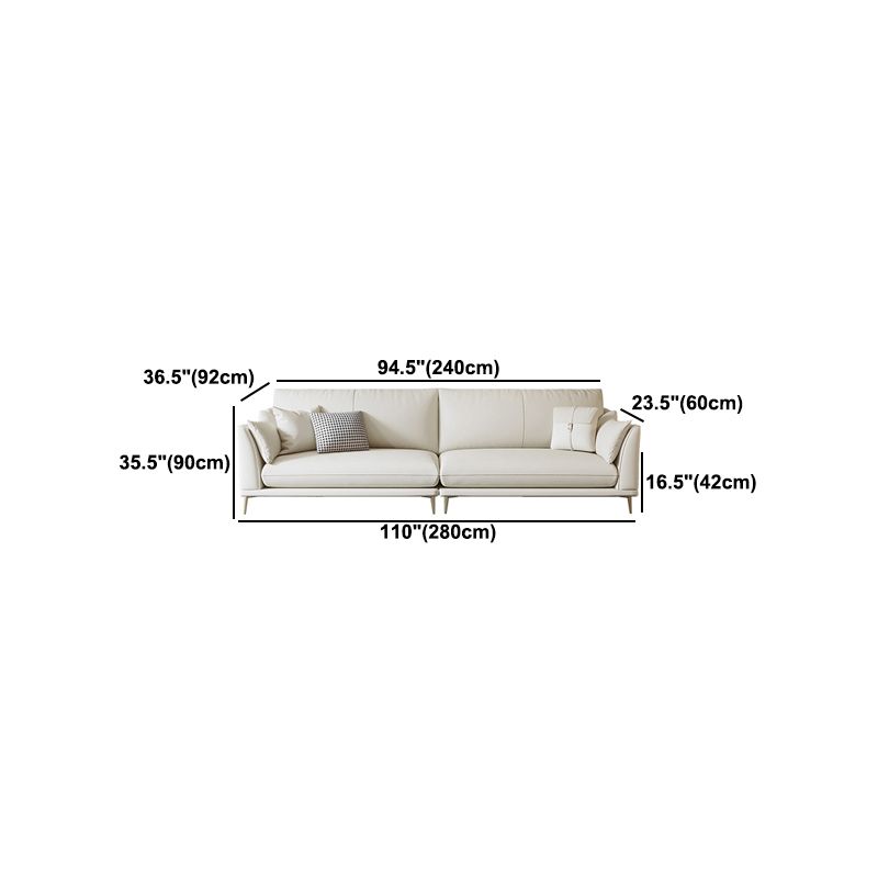 SOFA DI PELLE FUCCHIO 36.22 "D X 35.43" H divano braccio svasato per soggiorno