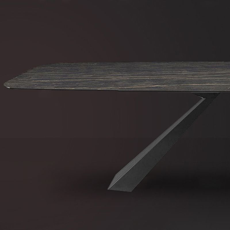 Ensemble de table en pierre fritté du rectangle moderne 1/4 pièces ensemble de restauration