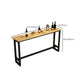 Indoor Modern Rectangle Trestle Bar Dining Table in Metal and Wood Clearhalo 'Bar Furniture' 'Bar Tables' 'bar_tables' 'furn' 'furn_bar_tables' 'Furniture' 'Kitchen & Dining Furniture' 1200x1200_c7e8d4d8-16ea-449c-9949-906159f3477c