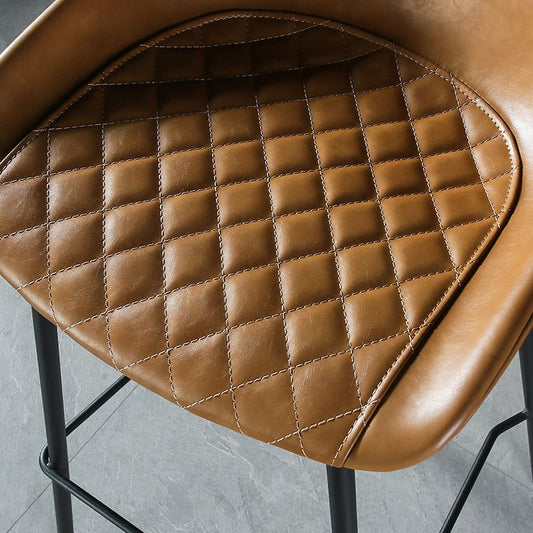 Industrial Matte Finish Leather Barstool Living Room Low Back Stool Clearhalo 'Bar Furniture' 'Bar Stools' 'bar_stools' 'furn' 'furn_bar_stools' 'Furniture' 'furniture_bar_stools' 'Kitchen & Dining Furniture' 1200x1200_c7e8ee52-3965-4b32-b823-4e633410b614