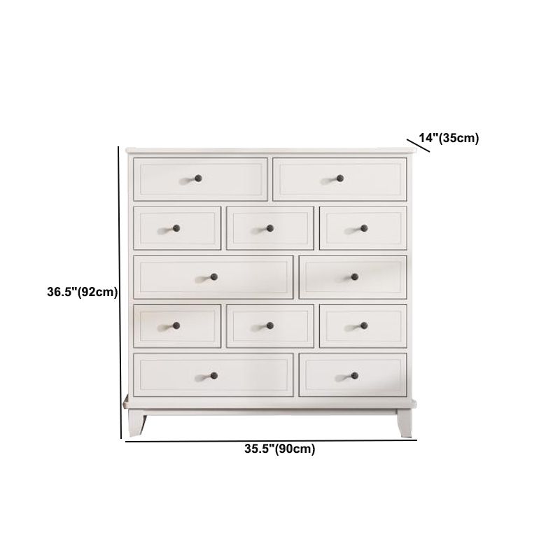 Witte moderne zijkast rechthoek houten knoppen kast met lade