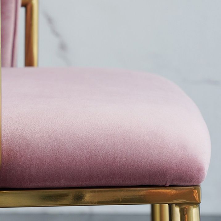 Scandinavian Bedroom Velvet Side Chair Light Color Solid Back Dining Chair Clearhalo ' kitchen&dining_furn' 'Dining Chairs' 'Dining Tables & Seating' 'dining_chair' 'furn' 'furn_dining_chair' 'Furniture' 'furniture_dining_chair' 'Kitchen & Dining Furniture' 'kitchen' 1200x1200_c7eb7bdc-e8dc-4596-b3f7-3c8a63a2d3f0