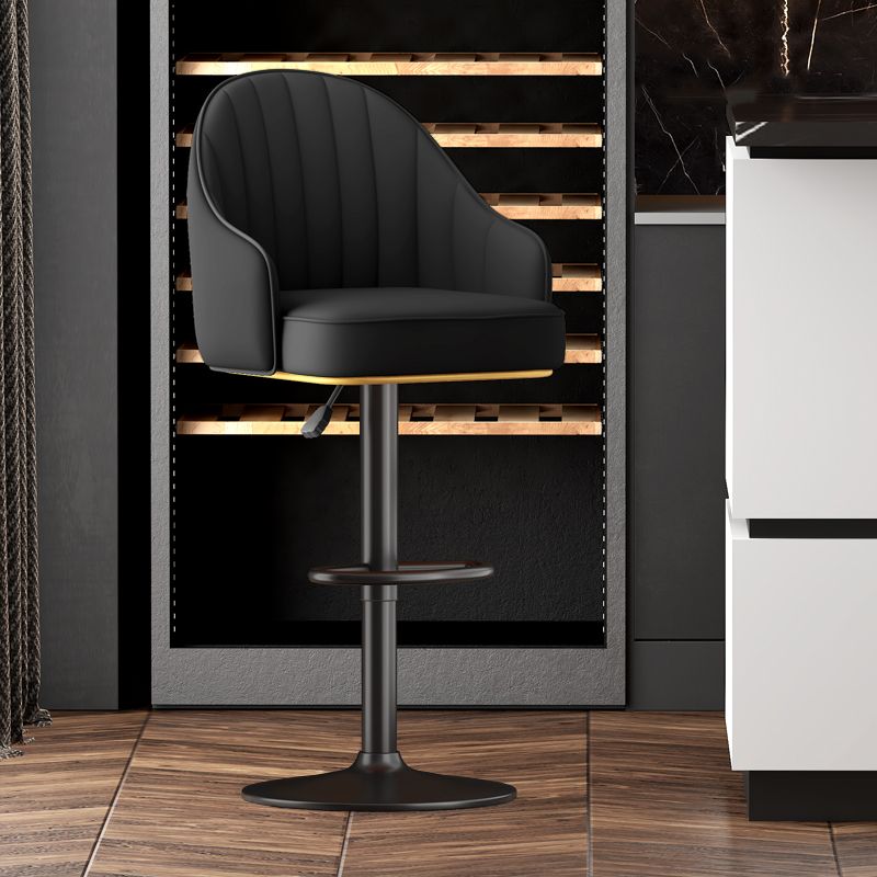 Adjustable Height Counter & Bar Stool Indoor Leather Bucket Footrest Stool Clearhalo 'Bar Furniture' 'Bar Stools' 'bar_stools' 'furniture_bar_stools' 'Kitchen & Dining Furniture' 'kitchen&dining_furn' 'kitchen' 'kitchen_furn' Furniture' 1200x1200_c7ed411b-bed7-40c9-823e-fa6120745238