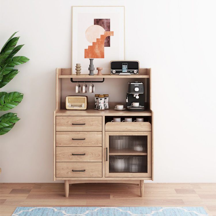 Serveur de restauration moderne serveur de buffet de pin avec des tiroirs pour la cuisine