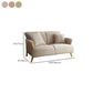 Contemporary Fabric Sofa with Pillows Back and Natural Wooden Legs