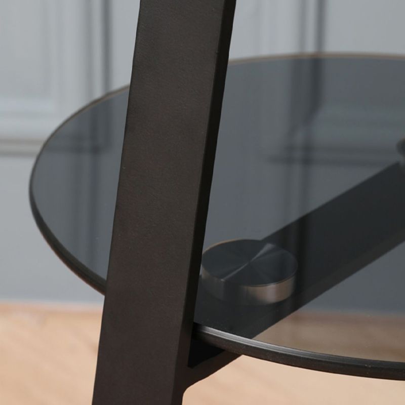 Modern de la mesa redonda de la esquina redonda de 3 niveles con almacenamiento