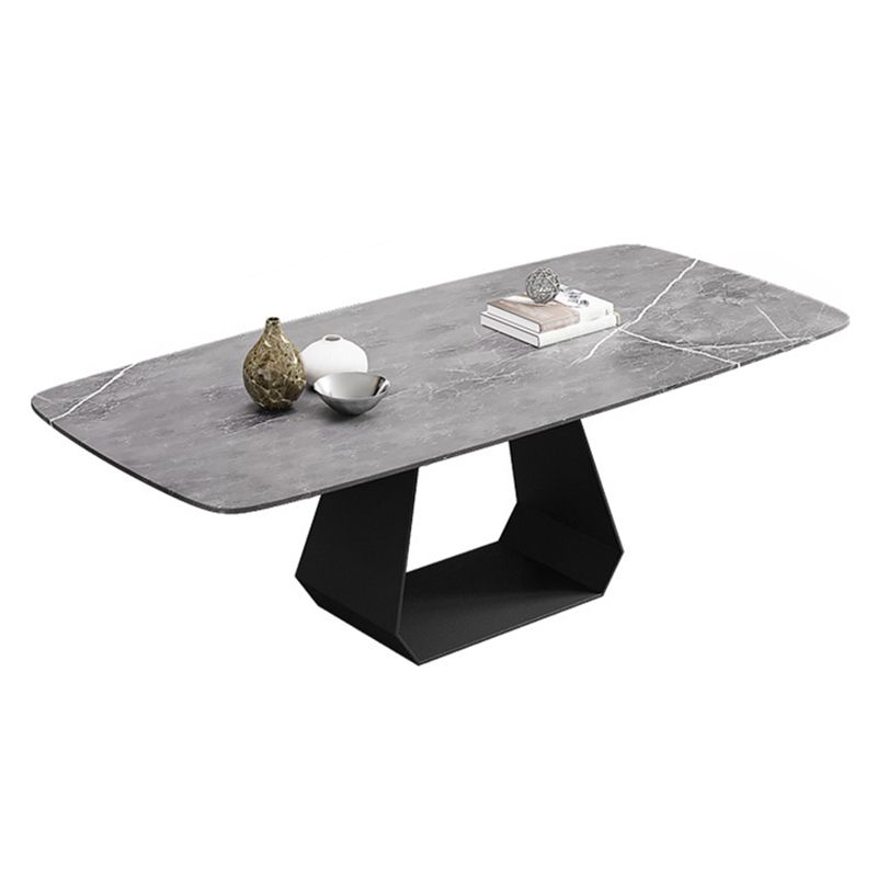 Rectangular Sintered Stone Dining Table Modern Dining Table with Metal Base Clearhalo 'Dining Tables & Seating' 'Dining Tables' 'dining_table' 'furn' 'furn_dining_table' 'Furniture' 'Kitchen & Dining Furniture' 1200x1200_c7eeaba0-4253-460d-9182-8541ee2a5201