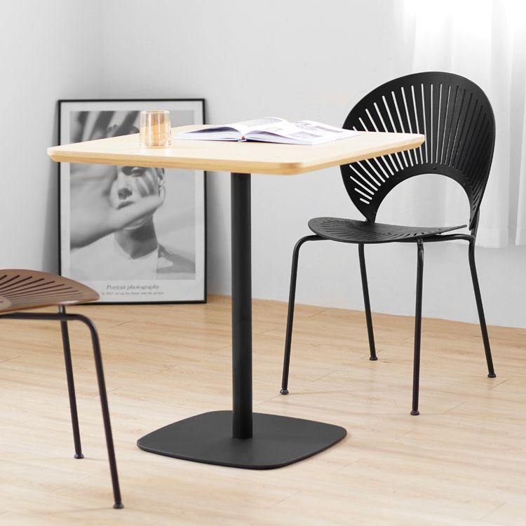 Metal Industrial Square Dining Table Solid Wood Top Table with Pedestal Base Clearhalo ' dining_table' 'Dining Tables & Seating' 'Dining Tables' 'furn' 'furn_dining_table' 'Furniture' 'furniture_dining_table' 'Kitchen & Dining Furniture' 'kitchen&dining_furn' 'kitchen' 'kitchen_dining_table' 1200x1200_c7efad17-f11d-4d81-ab89-2358eec618c6