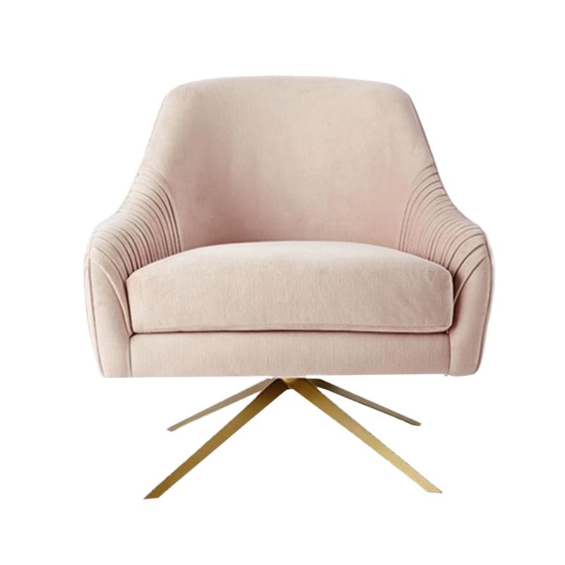 Velvet Arm Chaid 29.52 "L x 32.67" W x 33,46 "h Poufreau accent pivotant