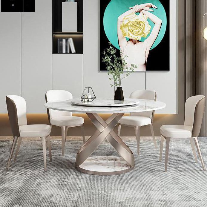 Modern Round Dining Table Sintered Stone Dining Table with Pedestal Table Clearhalo ' dining_table' 'Dining Tables & Seating' 'Dining Tables' 'furn' 'furn_dining_table' 'Furniture' 'furniture_dining_table' 'Kitchen & Dining Furniture' 'kitchen&dining_furn' 'kitchen' 'kitchen_dining_table' 1200x1200_c7f06c45-6682-42eb-a80f-8859669502e7
