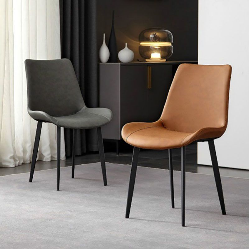 Contemporary Dining Chairs Kitchen Armless Side Chairs with Metal Legs Clearhalo 'Dining Chairs' 'Dining Tables & Seating' 'dining_chair' 'Furniture' 'furniture_dining_chair' 'Kitchen & Dining Furniture' 1200x1200_c7f0d3b9-d56b-4372-89d3-dbc50da9f3bb