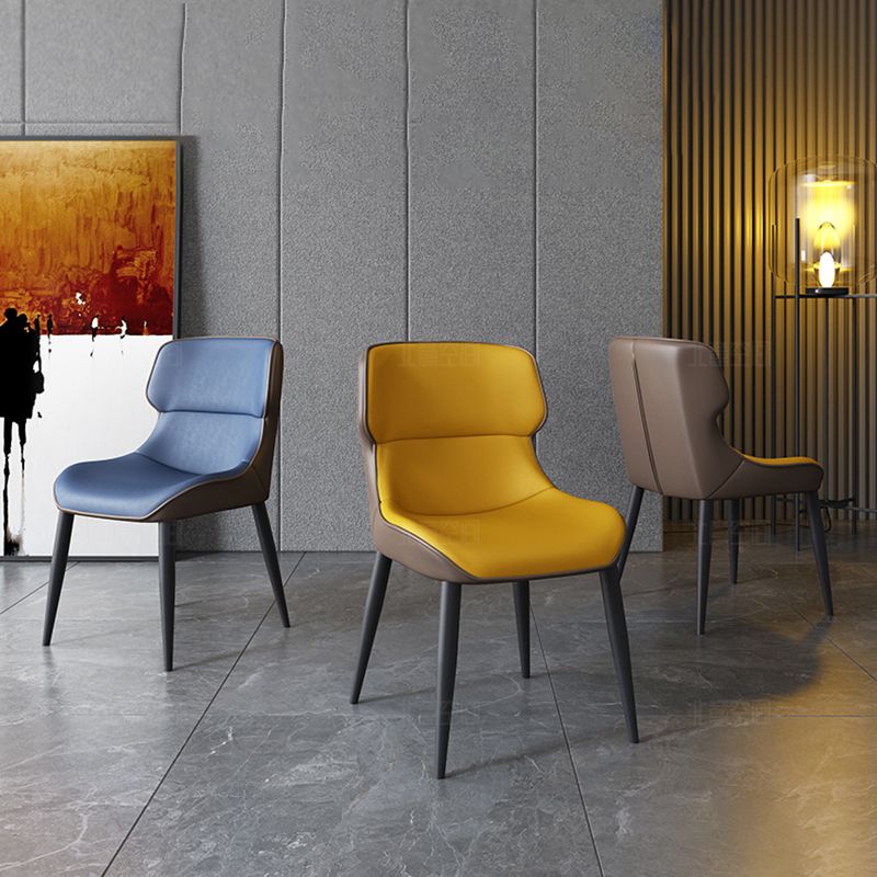 Contemporary Dining Chair Armless Metal Wingback Chairs for Kitchen Clearhalo ' kitchen&dining_furn' 'Dining Chairs' 'Dining Tables & Seating' 'dining_chair' 'furn' 'furn_dining_chair' 'Furniture' 'furniture_dining_chair' 'Kitchen & Dining Furniture' 'kitchen' 1200x1200_c7f36f4f-14e9-406e-9f5f-dea8c12a1cb9