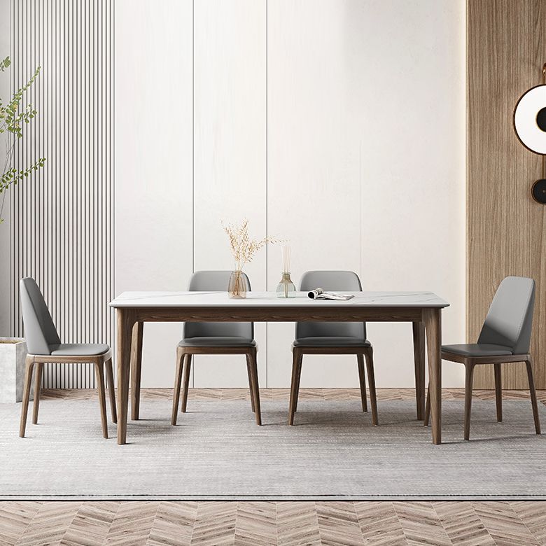 1/4/5/7 Pcs Walnut Wood Modern Dining Set with Sintered Stone Table Dinette Set Clearhalo 'Dining Room Sets' 'Dining Tables & Seating' 'dining_room_set' 'furn' 'furn_dining_room_set' 'Furniture' 'furniture_dining_room_set' 'Kitchen & Dining Furniture' 'kitchen&dining_furn' 'kitchen' 1200x1200_c7f43c94-5791-423d-89a5-59d233ac56c2