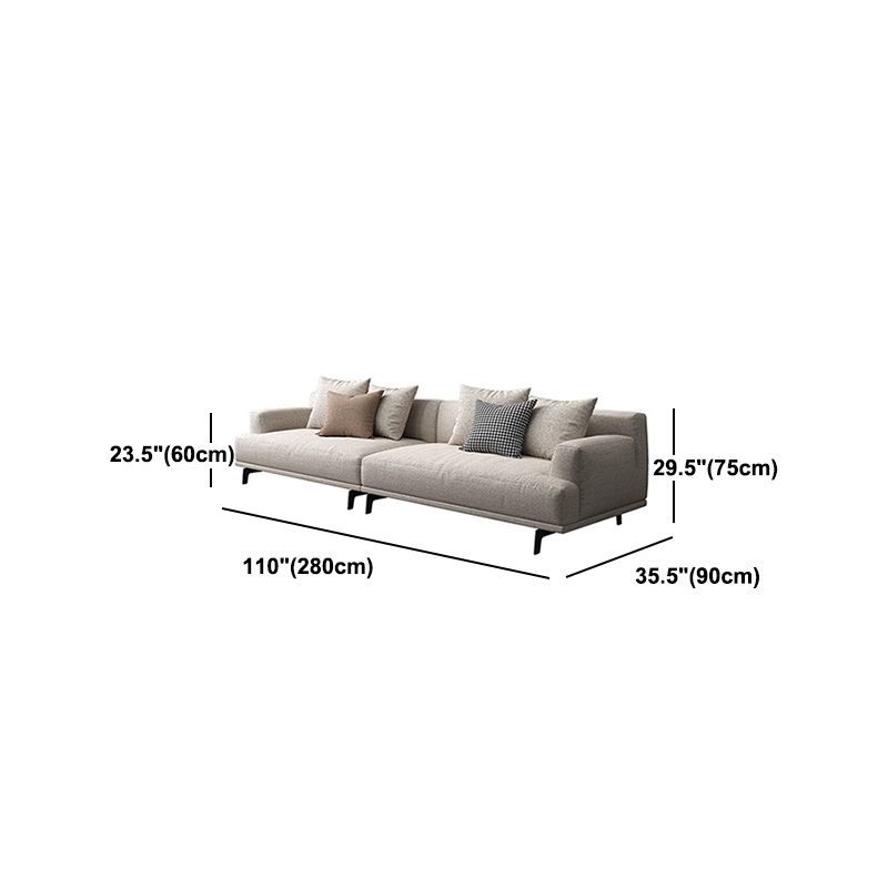 Faux Leather and Cotton Blend Recessed Arm Furniture Sectionals in Beige Clearhalo 'furn' 'furn_sectionals' 'Furniture' 'Living Room Furniture' 'Sectionals' 1200x1200_c7f6254f-1e27-4bb4-a74e-b59a1f3dfd8b