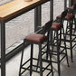 Square Bar and Counter Stool Industrial Coffee Shop Footrest Counter Stool in Black