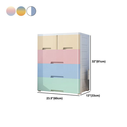 Modern Style Non-Hanging Armoire Plastic Home Cabinet with Drawers