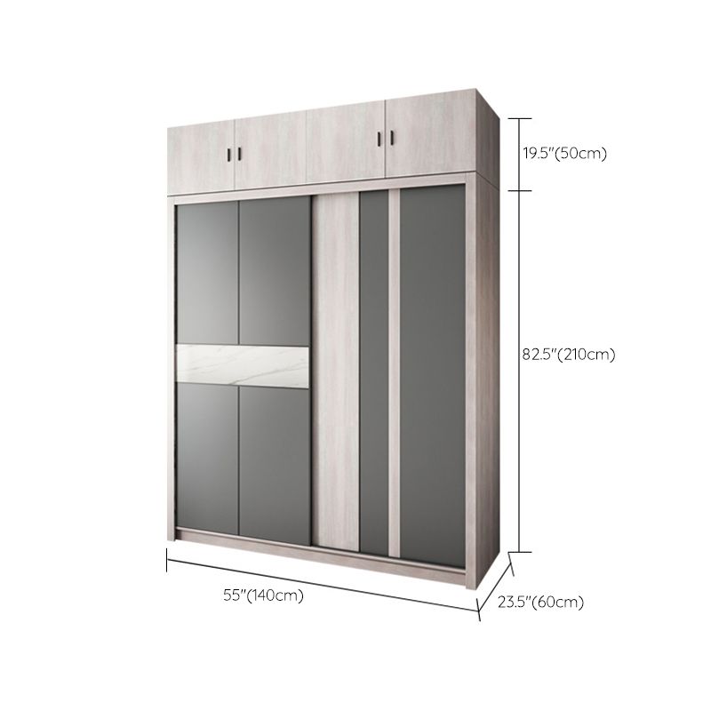 Sliding Wardrobe Closet with Shelves Modern Wardrobe Armoire Clearhalo 'Armoires & Wardrobes' 'armoires_wardrobes' 'Bedroom Furniture' 'furn' 'furn_armoires_wardrobes' 'Furniture' 1200x1200_c7f7d58e-ac53-4c9b-ae6f-dd89f5cca6e6