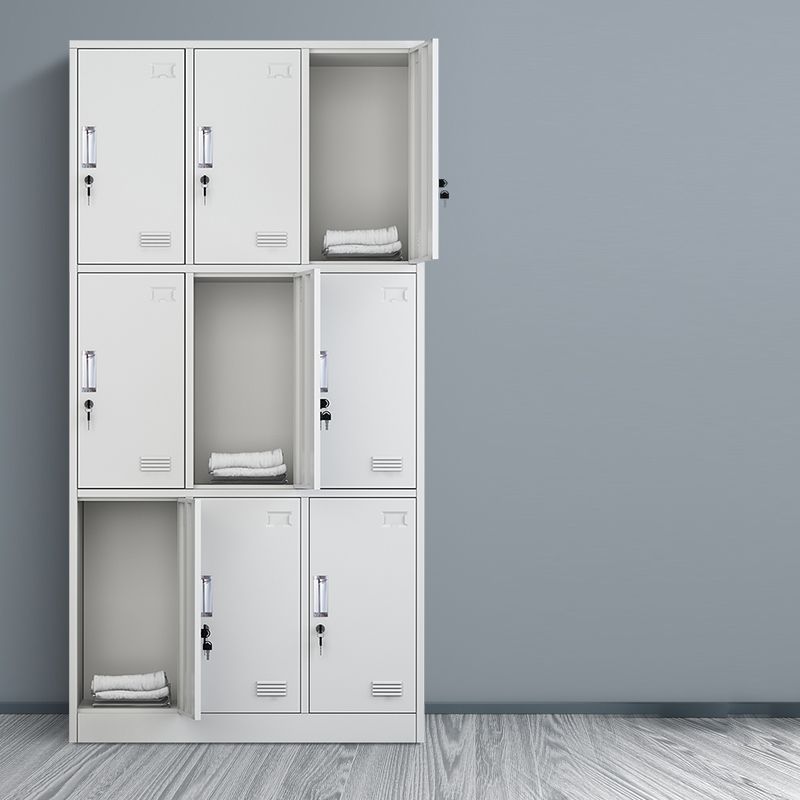 Armadio del guardaroba in acciaio grigio armadio a card a cerniera contemporanea