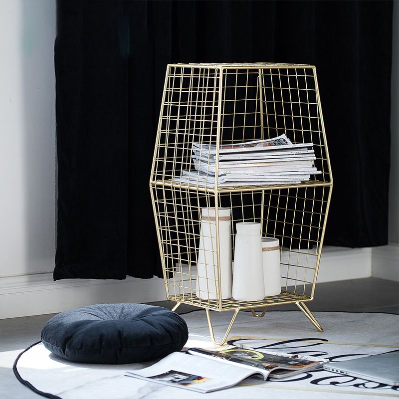 Glam Metal Bookshelf Closed Back Standard Bookcase with Shelves