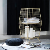 Glam Metal Bookshelf Closed Back Standard Bookcase with Shelves