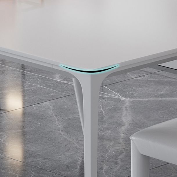 Modern Rectangle Dining Table Stone Top Metal Tripod Base Dining Table Clearhalo 'Dining Tables & Seating' 'Dining Tables' 'dining_table' 'Furniture' 'furniture_dining_table' 'Kitchen & Dining Furniture' 1200x1200_c7fa2333-c83e-4fa1-8629-cb219509b0ee