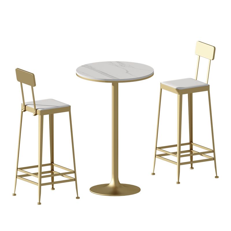 Modern Style Bar Table Set 1/3 Pieces Stone Round Bistro Set for Indoor Clearhalo 'Bar Furniture' 'furn' 'furn_home_bar_bar_sets' 'Furniture' 'Home Bars & Bar Sets' 'home_bar_bar_sets' 'Kitchen & Dining Furniture' 1200x1200_c7fab6b3-5521-4a24-aa39-792db5f47bb3