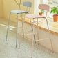 Modern Backrest Armless Counter Stool Metal Bar Stool with Plastic Cushion