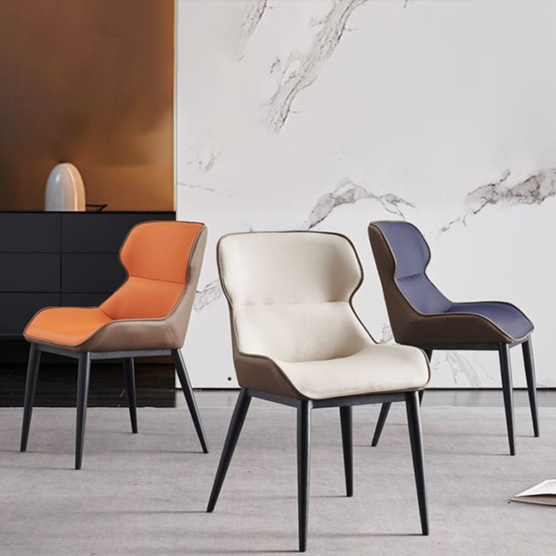 Contemporary Metal Dining Arm Chair Faux Leather Side Chair for Home Use (Set of 2) Clearhalo ' kitchen&dining_furn' 'Dining Chairs' 'Dining Tables & Seating' 'dining_chair' 'furn' 'furn_dining_chair' 'Furniture' 'furniture_dining_chair' 'Kitchen & Dining Furniture' 'kitchen' 1200x1200_c7fc0ee7-e869-4a97-b1b2-4309c289bfbb