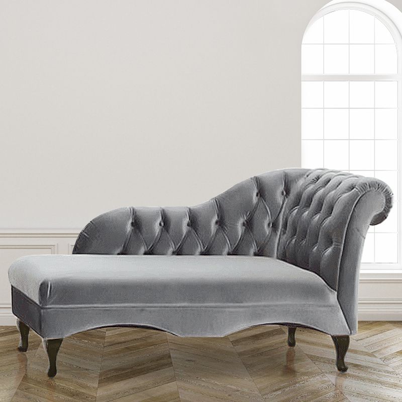 Living Room Rolled Arms Chaise Modern Style Velvet Chaise with Two Arms Clearhalo 'Chairs & Seating' 'Chaise Lounge' 'chaise_lounge' 'furn' 'furn_chaise_lounge' 'Furniture' 'Living Room Furniture' 1200x1200_c7fe0ae9-3c89-4690-971e-cda77a06ca4a