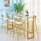 Trestle contemporain marbre bar table de vin rectangle du bar à hauteur table de cocktail en blanc