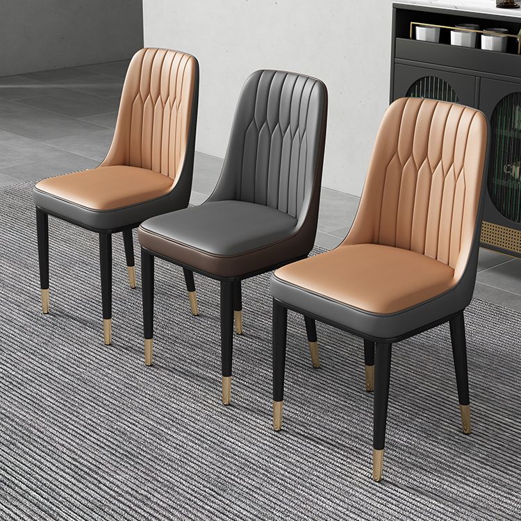 Metal Dining Room Side Chair Modern Style Parsons Armless Dining Chairs Clearhalo ' kitchen&dining_furn' 'Dining Chairs' 'Dining Tables & Seating' 'dining_chair' 'furn' 'furn_dining_chair' 'Furniture' 'furniture_dining_chair' 'Kitchen & Dining Furniture' 'kitchen' 1200x1200_c801bfaf-c715-4dc0-ad38-31d7ed344541