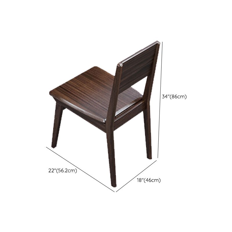 Contemporáneo 1/2/5/7 Piezas Muebles Mesa de comedor de madera sólida Rectángulo Juego en marrón