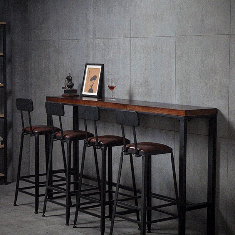 Mesa de mostrador de barra rectángulo mesa de barra industrial con base de metal
