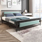 Contemporary Open-Frame Bed with Black Iron Frame and Legs Bed