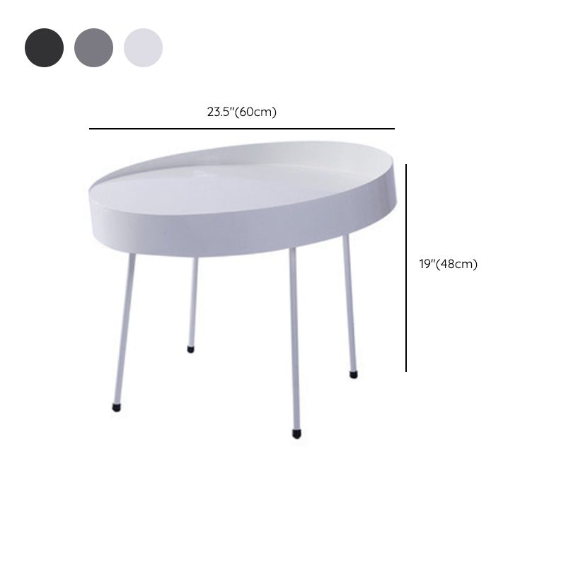 Mid-Century Modern Coffee Table with 4 Legs and Iron Round Top Clearhalo 'Coffee & Accent Tables' 'Coffee Tables' 'coffee_tables' 'furn' 'furn_coffee_tables' 'Furniture' 'Living Room Furniture' 1200x1200_c8064c06-8e92-40f6-b02b-6904389c4e51