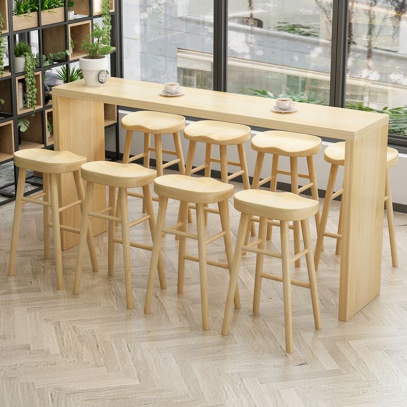 Solid Wood Counter Bar Stool Contemporary Armless Counter Stools