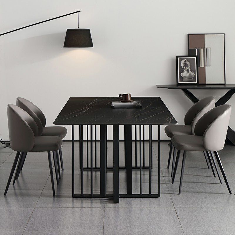 Minimalist Style Faux Leather Side Chair Upholstered Armless Dining Chairs for Home Clearhalo ' kitchen&dining_furn' 'Dining Chairs' 'Dining Tables & Seating' 'dining_chair' 'furn' 'furn_dining_chair' 'Furniture' 'furniture_dining_chair' 'Kitchen & Dining Furniture' 'kitchen' 1200x1200_c80a1e99-7dae-4007-913f-ec2dfb4408d0