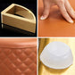 Glam Faux Leather Upholstered Standard Ottoman Round Shape Pouf
