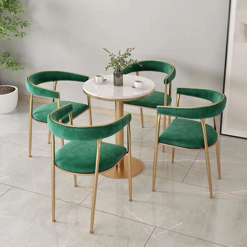 Glam Metal Arm Dining Chair Upholstered Dining Side Chair for Restaurant Use Clearhalo ' kitchen&dining_furn' 'Dining Chairs' 'Dining Tables & Seating' 'dining_chair' 'furn' 'furn_dining_chair' 'Furniture' 'furniture_dining_chair' 'Kitchen & Dining Furniture' 'kitchen' 1200x1200_c80c4d20-d495-4b7e-8955-04ff44fdec35