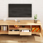Moderner Gummi -Holz -TV -Standkonsole Open Storage TV Stand mit 2 Türen, 15 "D x 19" h