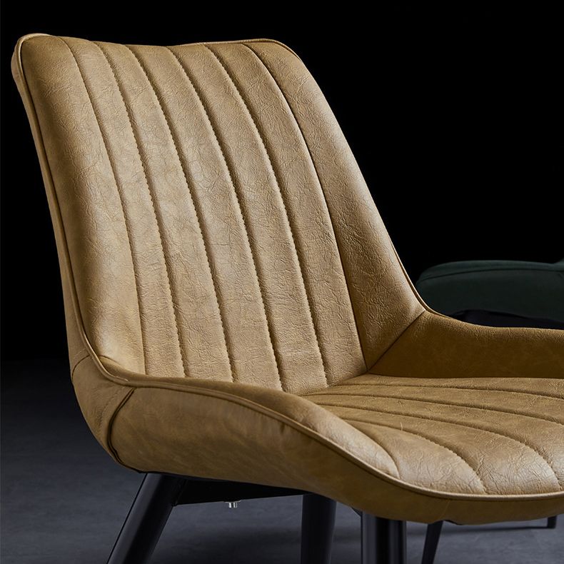 Scandinavian Leather Restaurant Side Chair Matte Finish Parsons Dining Chair Clearhalo ' kitchen&dining_furn' 'Dining Chairs' 'Dining Tables & Seating' 'dining_chair' 'furn' 'furn_dining_chair' 'Furniture' 'furniture_dining_chair' 'Kitchen & Dining Furniture' 'kitchen' 1200x1200_c80c9dbe-4879-4728-a236-1914b7b378d6