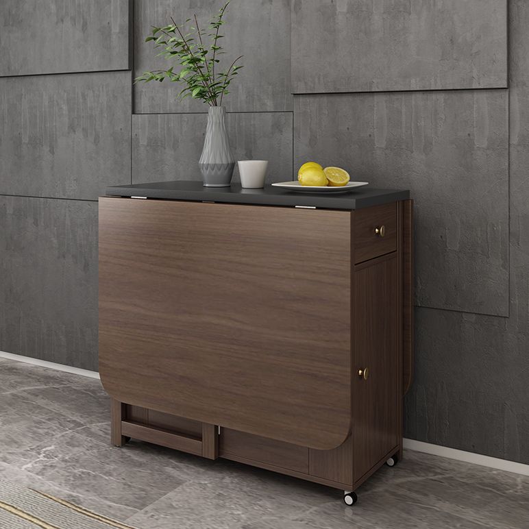 Mid-Century Modern Rectangle Dining Table Drop-Leaf Table with Solid Wood Base,59"L x 29.1"H Clearhalo ' dining_table' 'Dining Tables & Seating' 'Dining Tables' 'furn' 'furn_dining_table' 'Furniture' 'furniture_dining_table' 'Kitchen & Dining Furniture' 'kitchen&dining_furn' 'kitchen' 'kitchen_dining_table' 1200x1200_c80d4cf3-55e0-499f-8419-16fc75446712