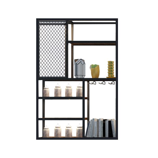 Metalen en houten wijnhouder rek muur gemonteerde wijnrekken in het zwart