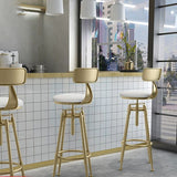 Glam liftbare roteerbare roteerbare aanrechte kruk IJzeren Keuken Bar Kruk met kussen en pedaal